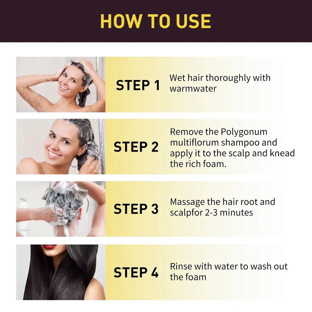 100ml 3 in 1 Herbal Hair Dye Shampoo for Gray Hair Coverage
