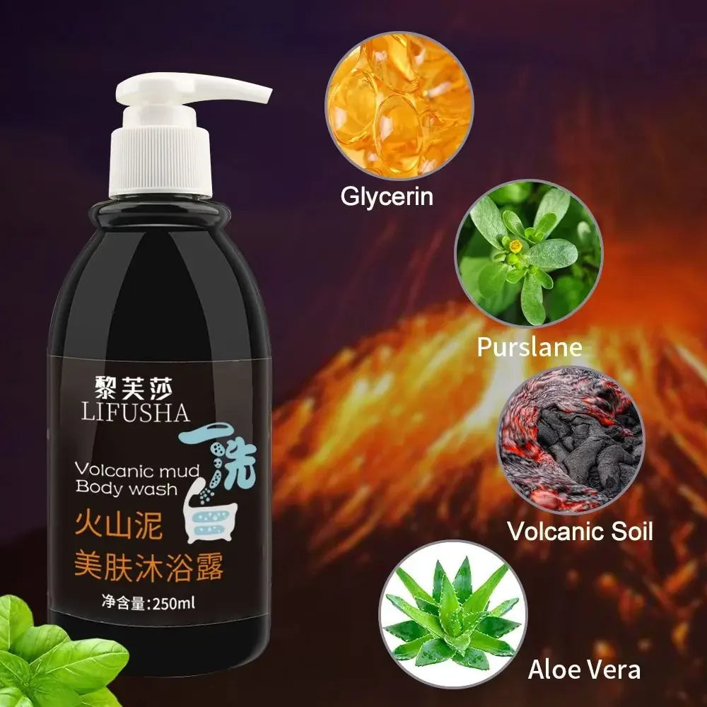 Lifusha Volcanic Mud Body Wash Whitening Moisturizing Shower Gel 250ml