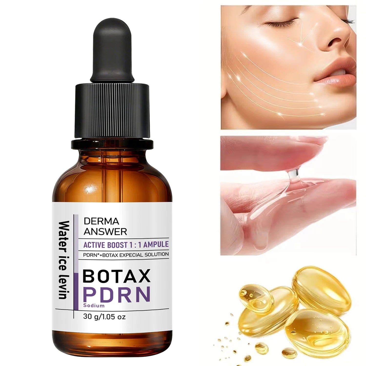 Water Ice Levin PDRN Botax Face Serum Moisturizing Brightening Oil - 2
