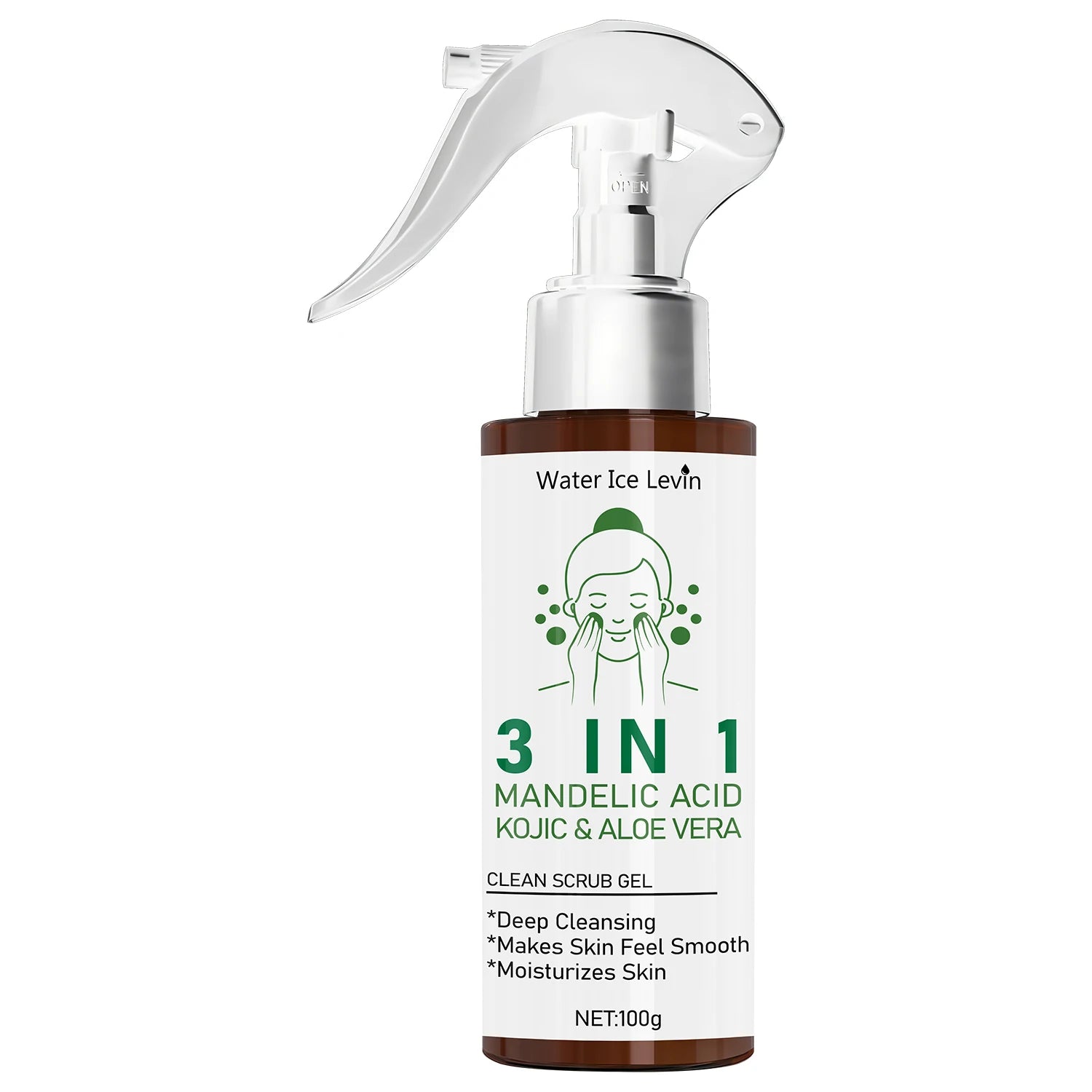 3 in 1 Mandelic and Kojic Acid Face Scrub Gel Exfoliating Cleanser - 6