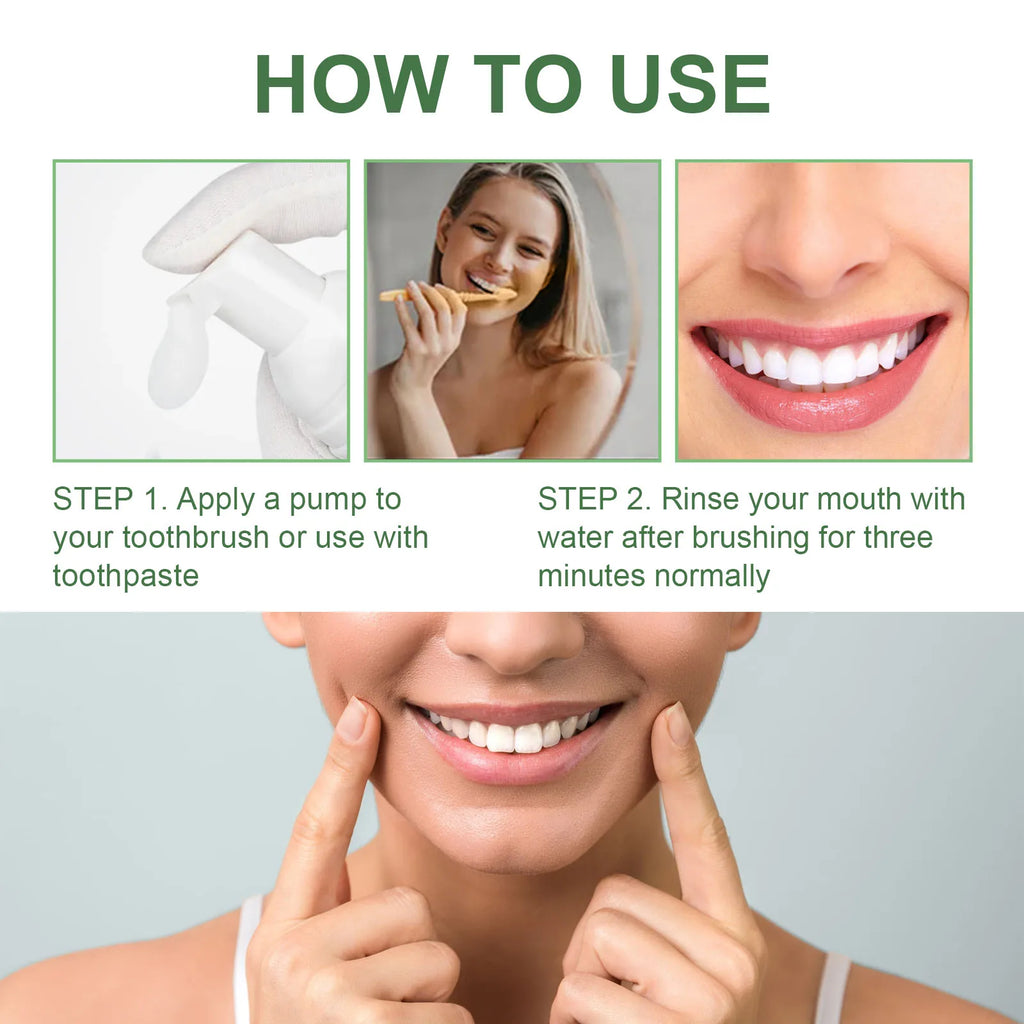 Whitening Foaming Toothpaste for Stain Removal and Fresh Breath