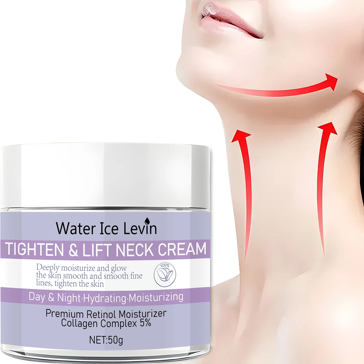 Water Ice Levin Retinol Neck Cream Firming and Lifting Collagen Lotion
