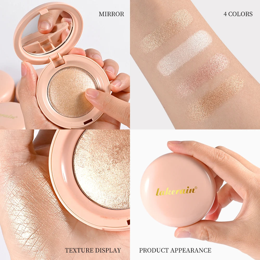 Baked Pearl Shimmer Highlighter Powder for Radiant Glow - 5