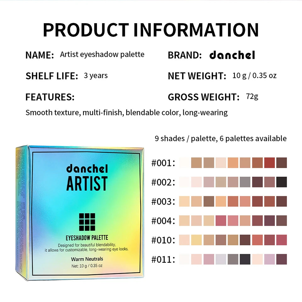 9-Color Eyeshadow Palette with Makeup Brush