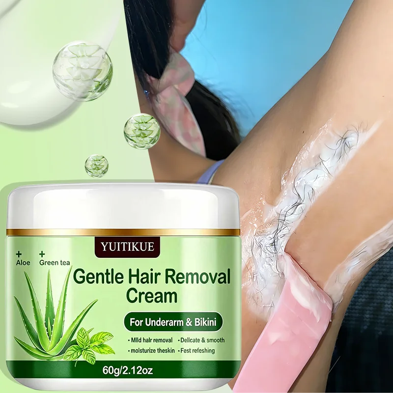 YUITIKUE Aloe Green Tea Hair Removal Cream Gentle Body Depilatory 60g