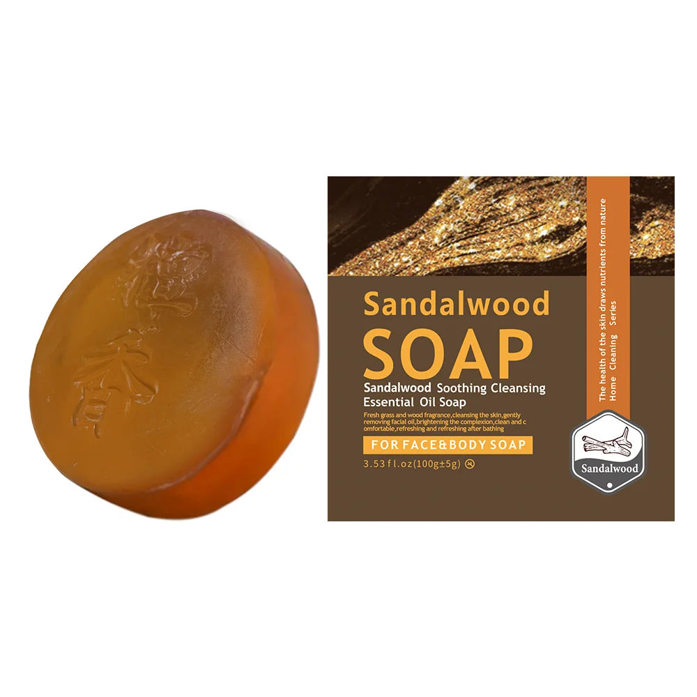 Handmade Sandalwood Soap Deep Cleansing Moisturizing Skin Brightening Bar - 9