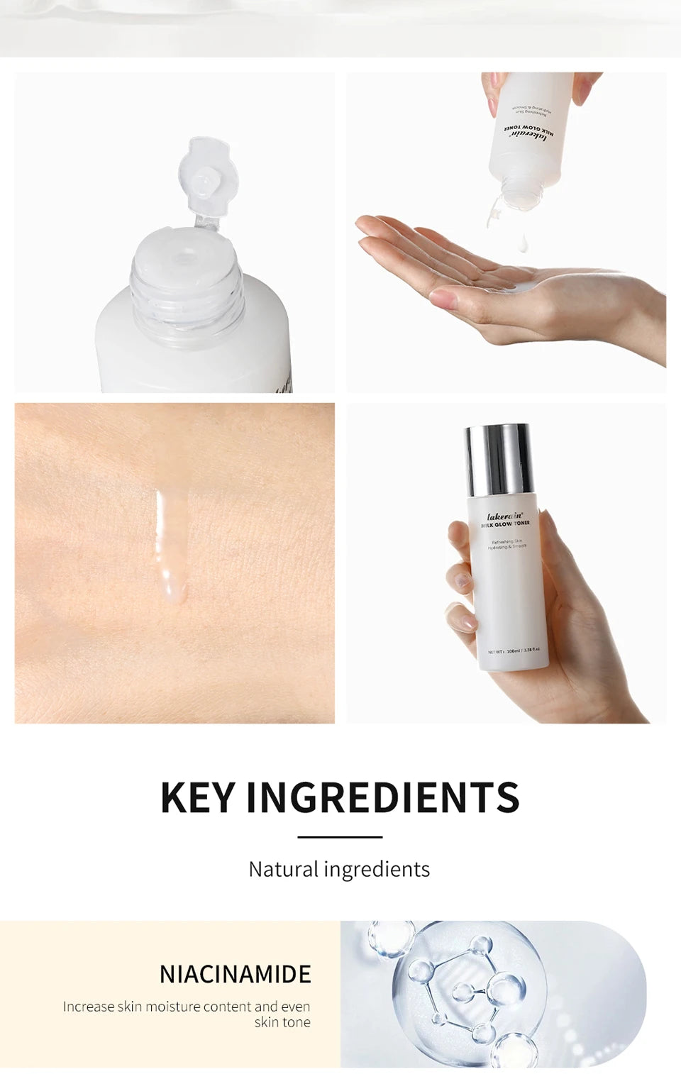 Brightening Milk Glow Toner for Hydrated Skin