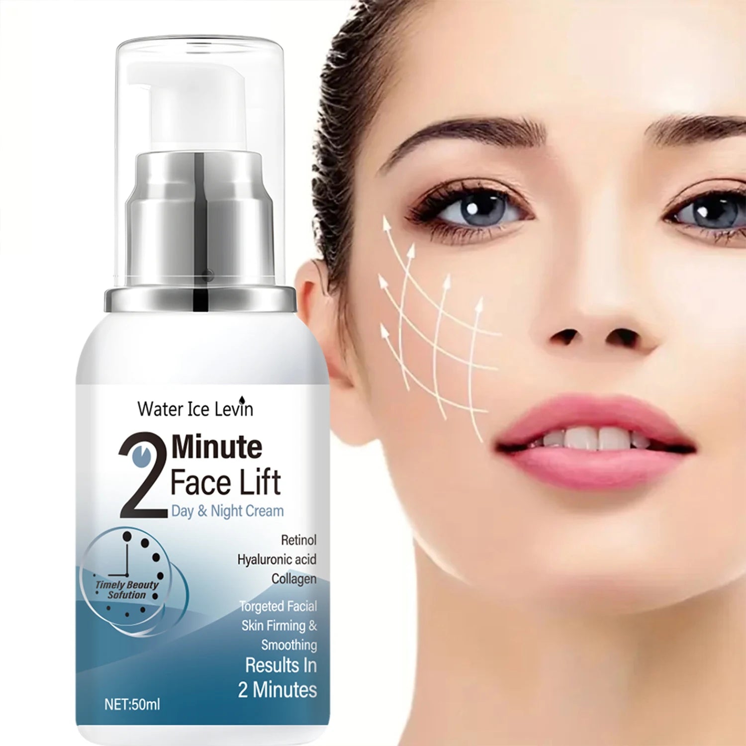 Water Ice Levin 2 Minute Face Lift Anti Aging Day and Night Cream - 1