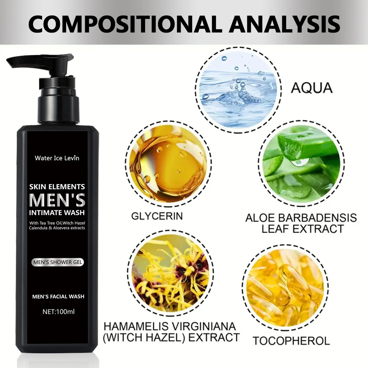 Water Ice Levin Mens Facial Cleanser Oil Control Deep Pore Face Wash