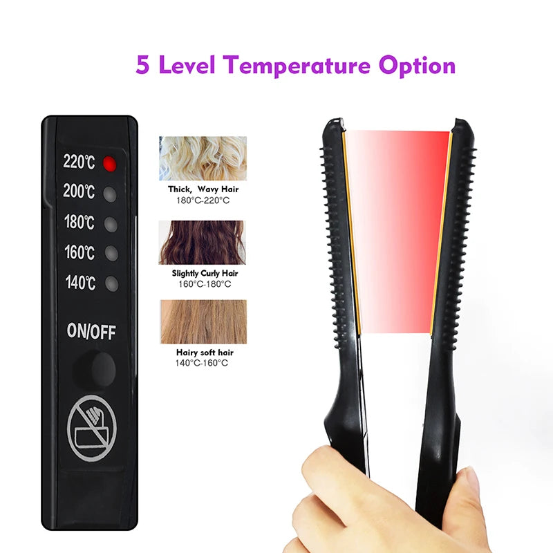 2-in-1 Ceramic Hair Straightener and Pencil Curler Iron