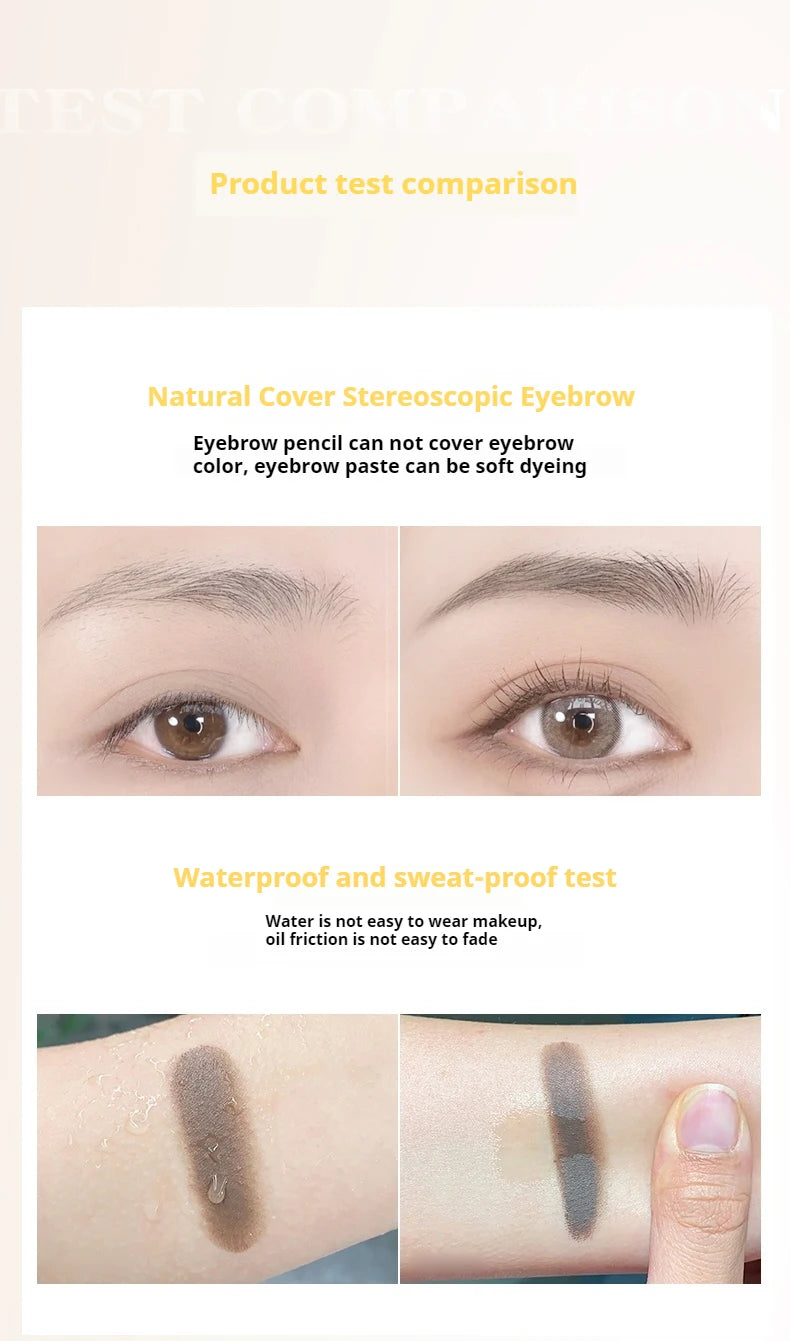Two Tone Matte Eyebrow Cream Long Lasting Waterproof Brow Makeup - 14