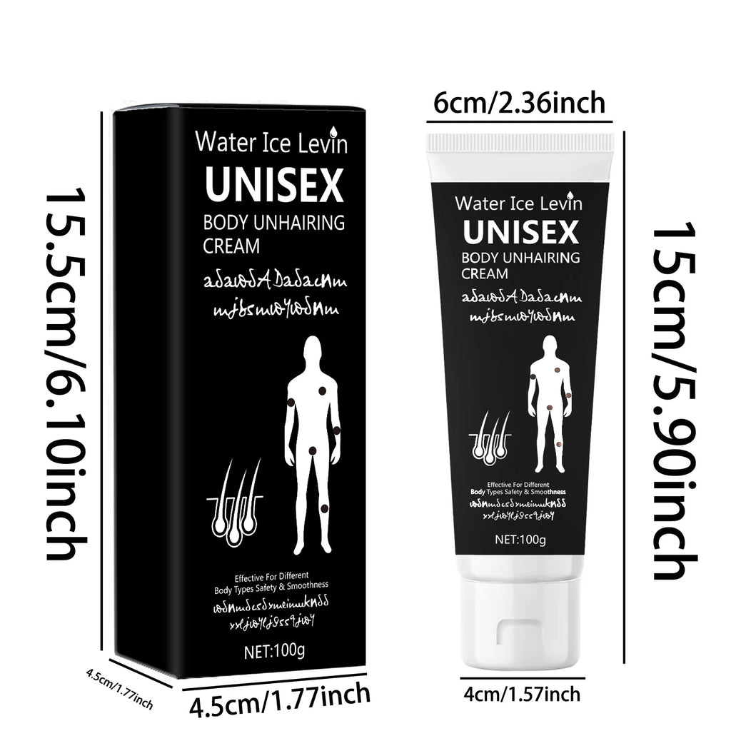 Water Ice Levin Unisex Hair Removal Cream Gentle Body Depilatory 100g