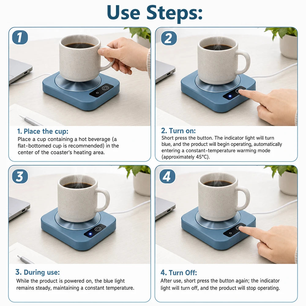 Electric Desktop Mug Warmer for Coffee and Tea - 12