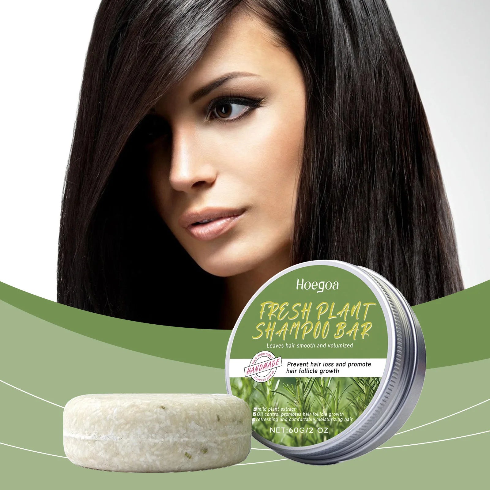 Rosemary Shampoo Bar for Hair Growth and Scalp Oil Control 60g - 1