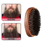 Lockmio Men Beard Oil and Grooming Brush Set Musk Scent