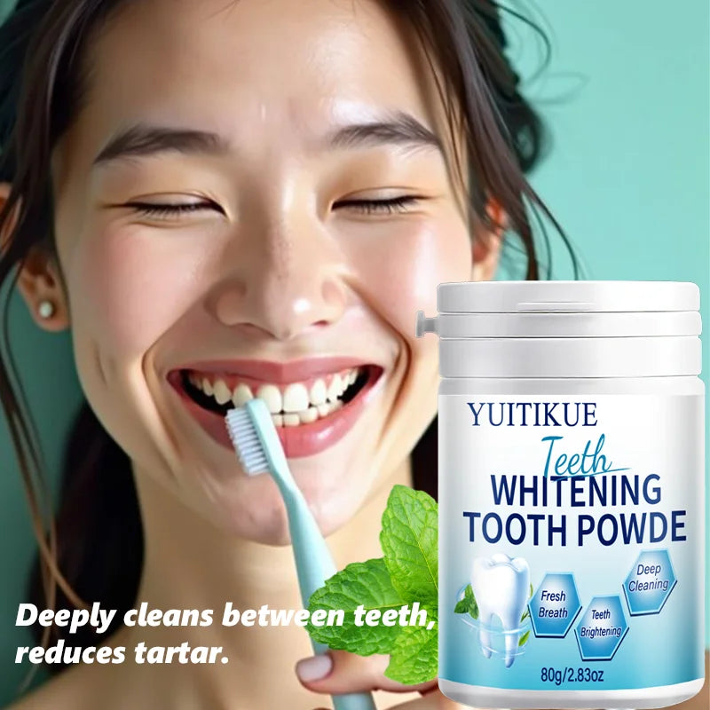 Yuitikue Teeth Whitening Powder Natural Mint Dental Stain Remover 80g