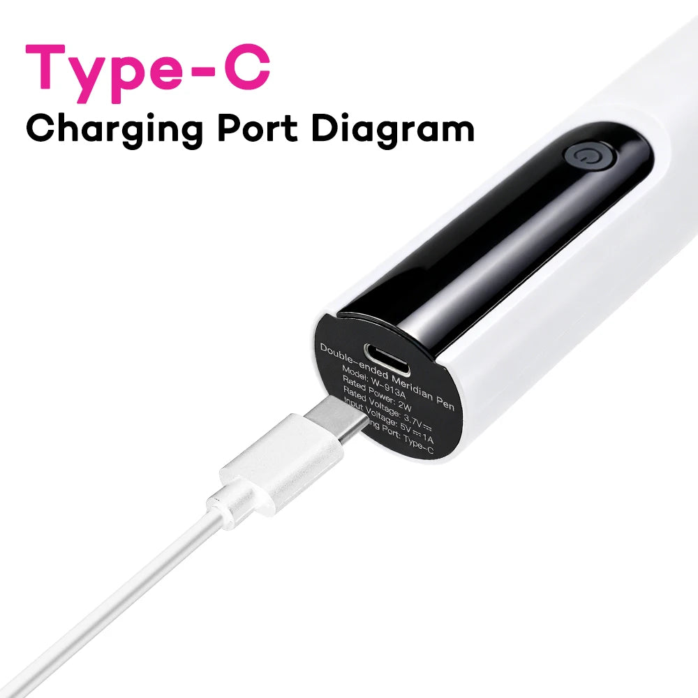 Electric Dual-Head Meridian Massage Pen for Muscle Relief