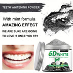 5D White Activated Charcoal Tooth Powder Natural Teeth Whitener 60g