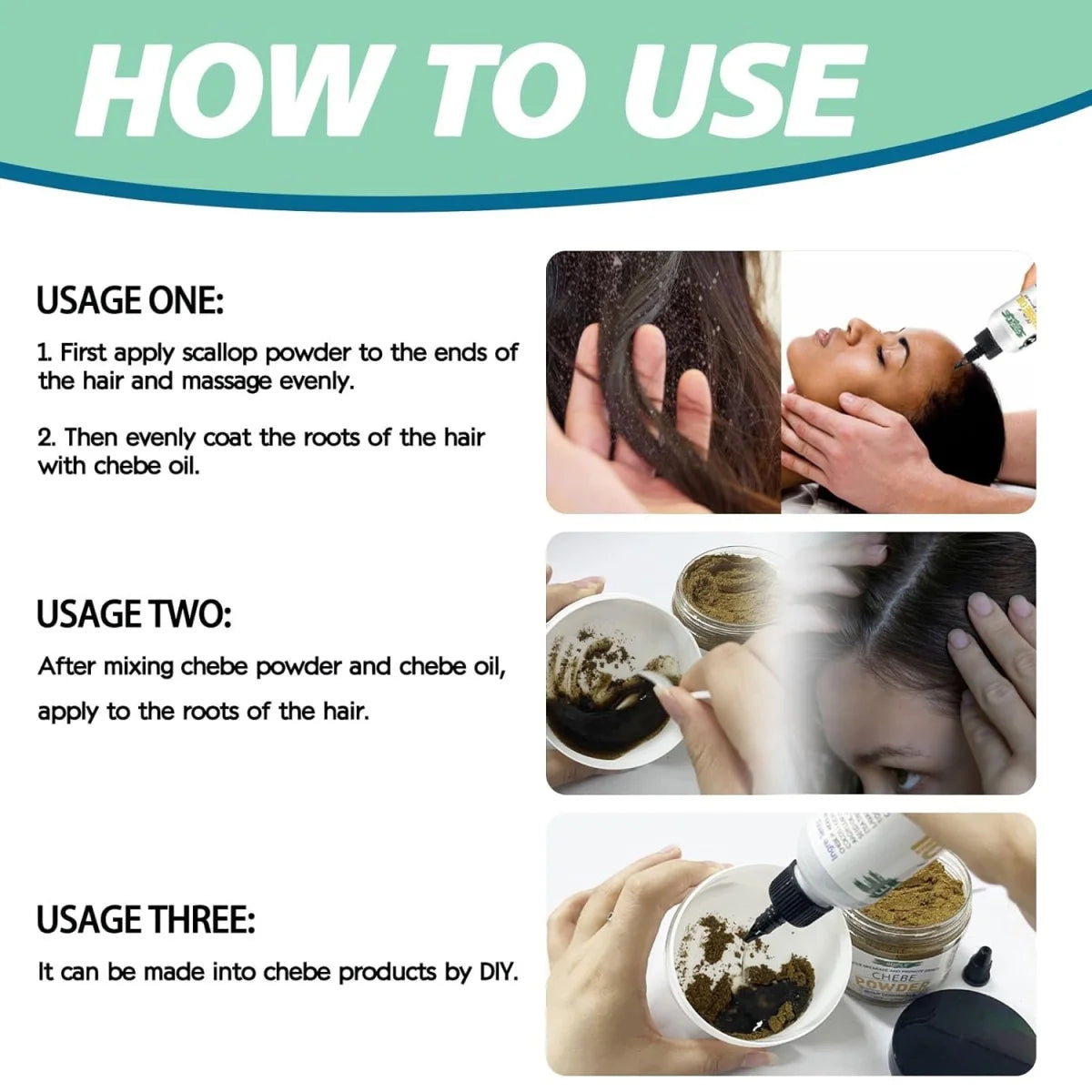 Goiple Chebe Powder and Rosemary Hair Growth Oil Treatment Set - 3