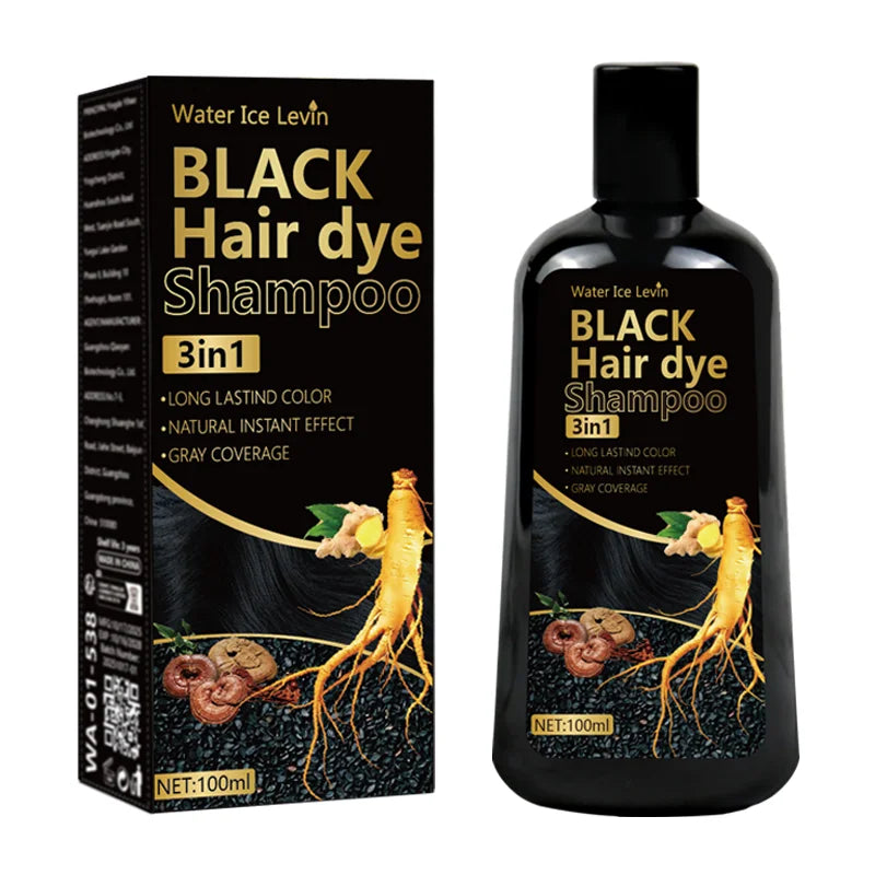 3in1 Black Hair Dye Shampoo with Ginger and Biotin 100g
