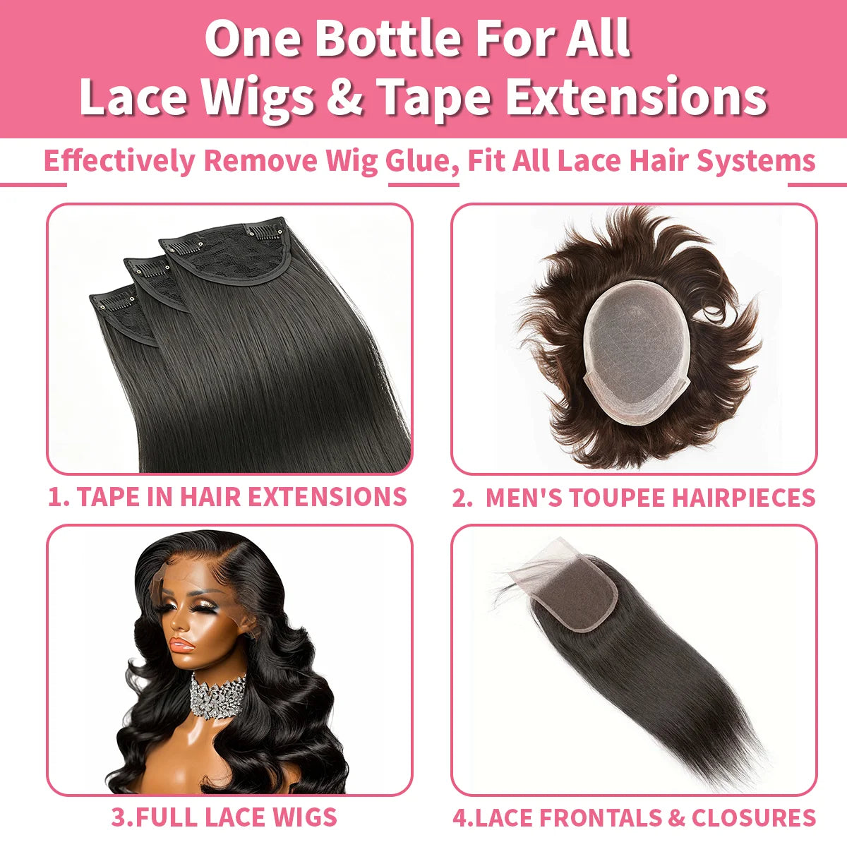 Lace Wig Glue Adhesive and Remover Set with Dual Ended Applicator - 21