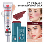 Color Correcting CC Cream and Sunscreen Blush Stick Set
