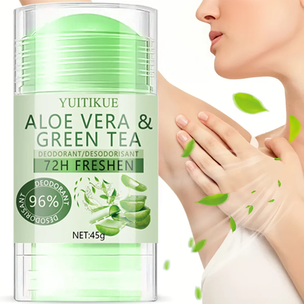YUITIKUE Aloe and Green Tea Deodorant Stick 72H Odor Control - 9