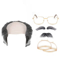 Old Man Bald Cap and Wig Set Costume Kit for Cosplay