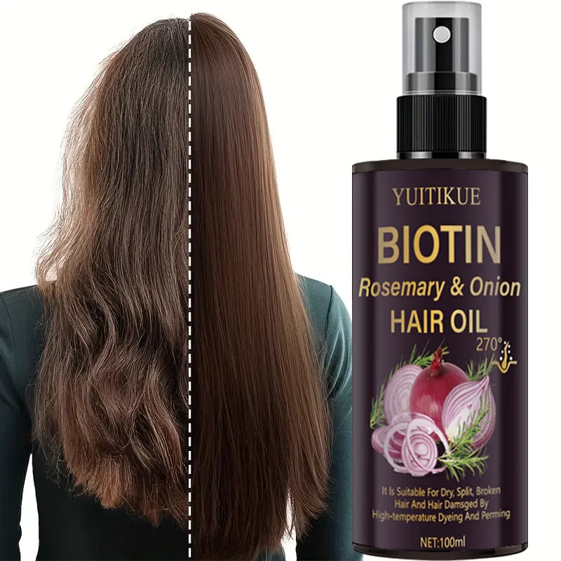 Biotin Rosemary and Onion Hair Oil for Damaged Dry Split Hair Repair
