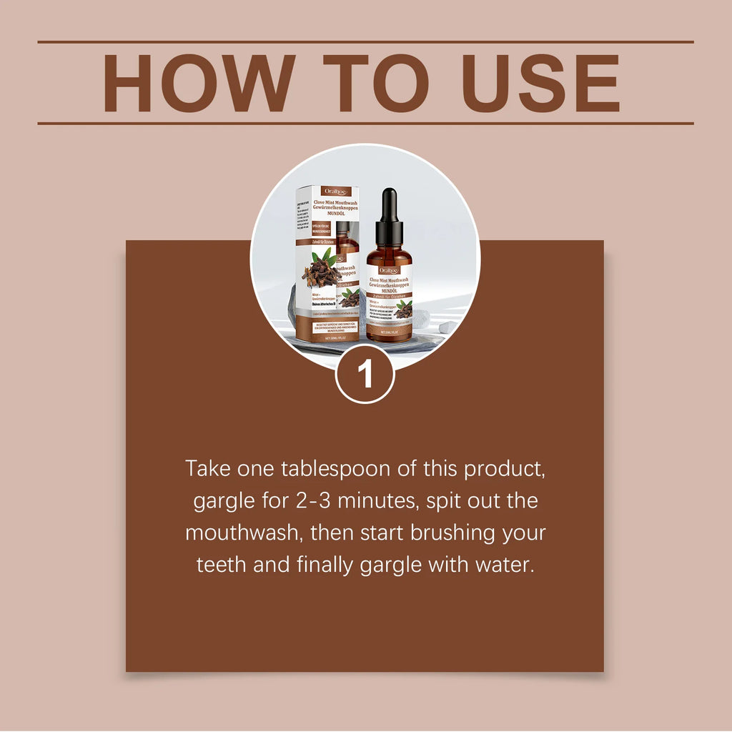 Clove Mint Mouthwash for Bad Breath and Oral Hygiene