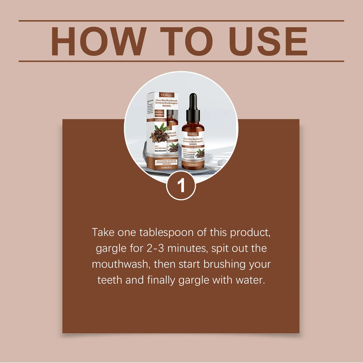 Clove Mint Mouthwash for Bad Breath and Oral Hygiene