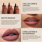 2-in-1 Waterproof Matte Lipstick and Lip Liner