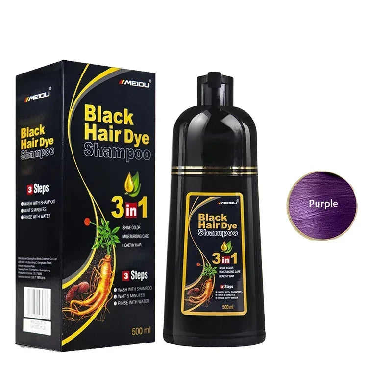 3 in 1 Hair Dye Shampoo 500ml Coloring Conditioner and Repair Treatment