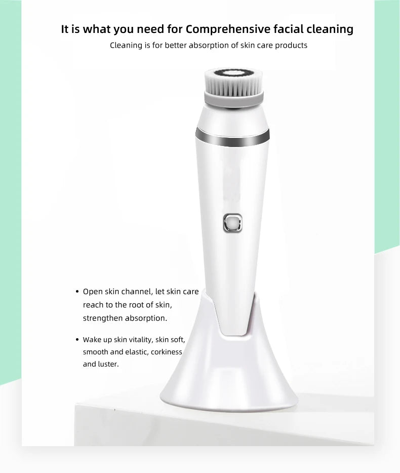 4-in-1 Electric Rotating Facial Cleansing Brush and Massager