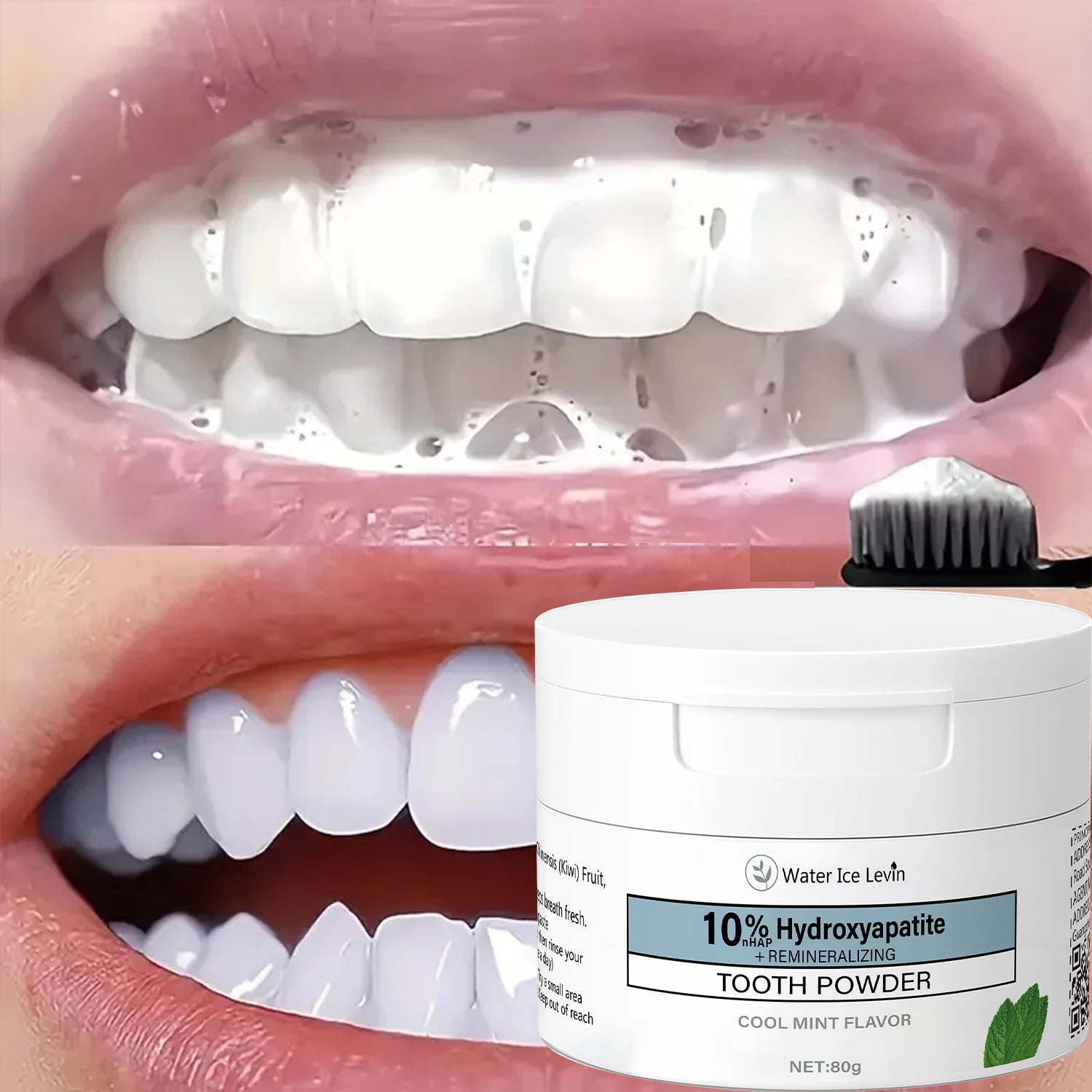 10% Hydroxyapatite Tooth Powder Remineralizing Teeth Whitening Polish - 1