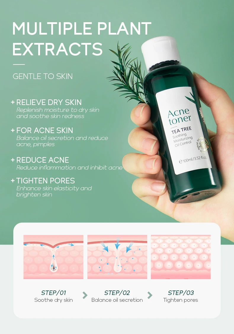 Fenyi Tea Tree Acne Toner Oil Control Facial Skin Care 100ml