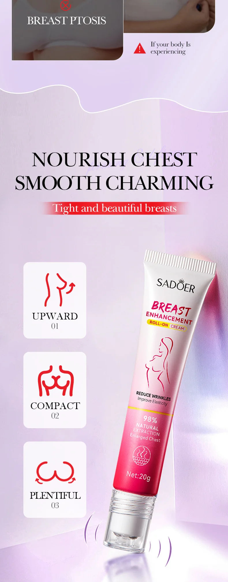 Sadoer Breast Enhancement Care Set Firming Cream and Essential Oil