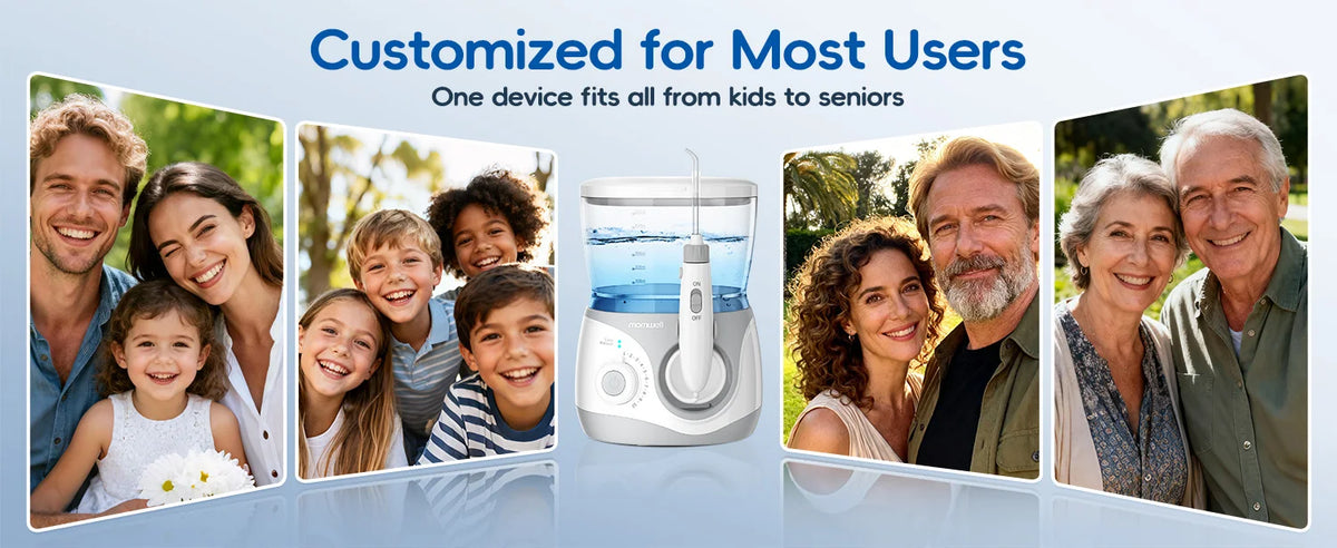 Electric Water Flosser for Teeth with 8 Nozzles and 10 Pressure Settings