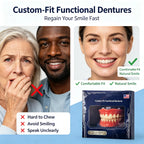 Full-Mouth Silicone Denture Set for Natural Smile