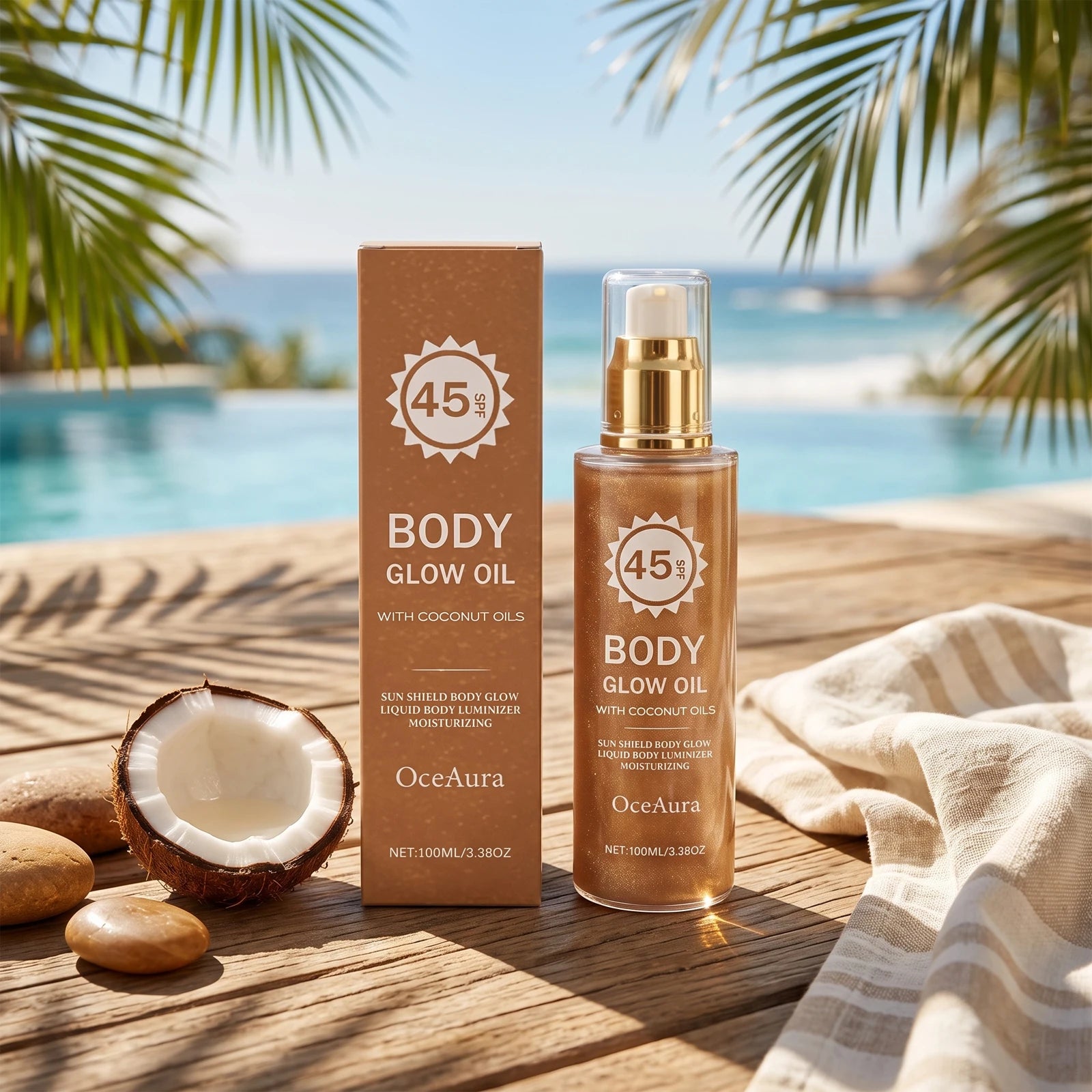 SPF 45 Coconut Glowing Body Oil Sun Protection - 4