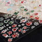 5D Embossed Christmas Nail Art Stickers for Holiday Manicures