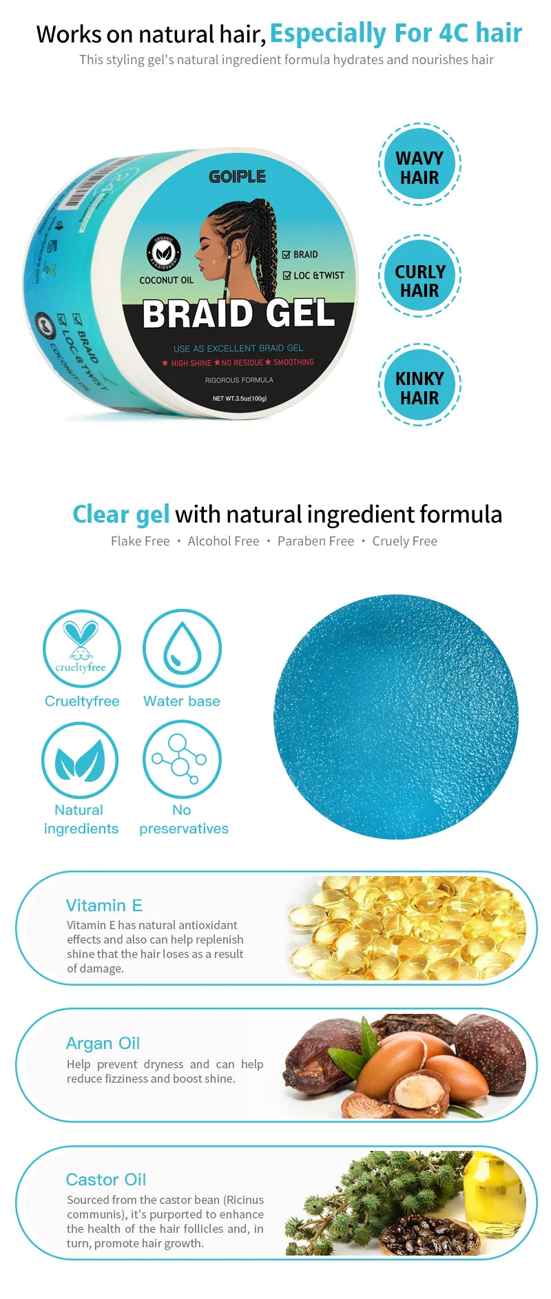 2 Braid Foam Control Mousse and 100g Tea Tree Mint Braid Styling Gel - 13
