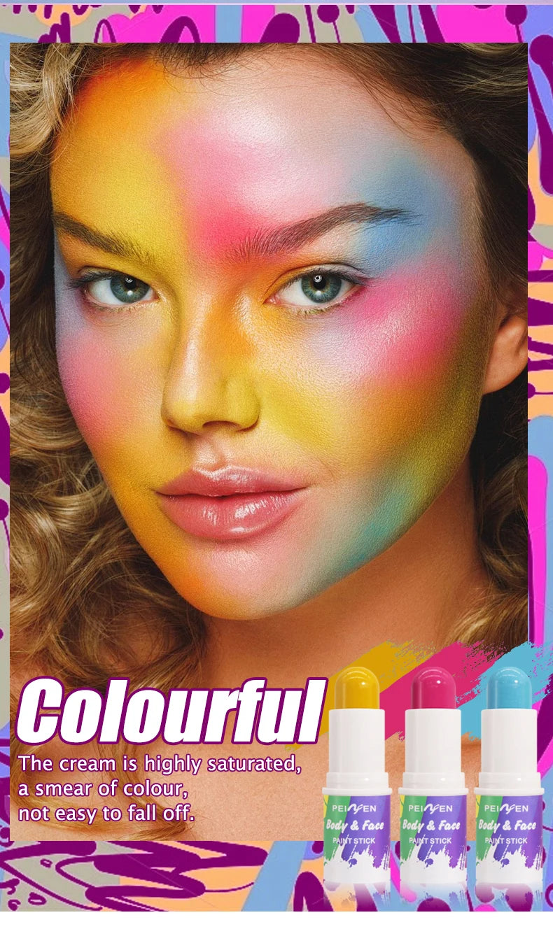 Peiwen Face and Body Paint Stick Waterproof Makeup for Parties