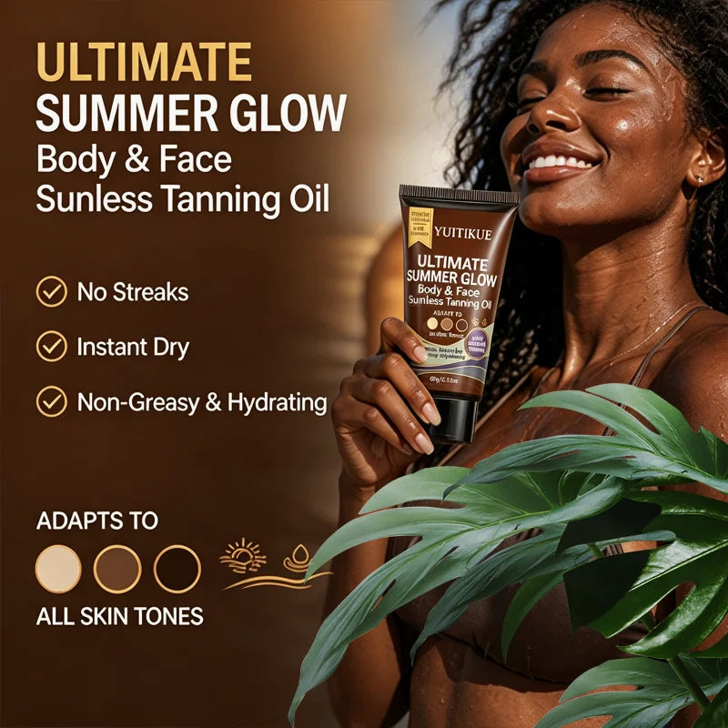 YUITIKUE Self Tanning Oil Face and Body Sunless Bronzer 60g - 5