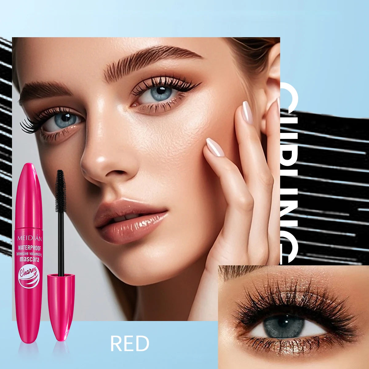 Meidian Waterproof Mascara Long Lasting Volumizing Eye Makeup