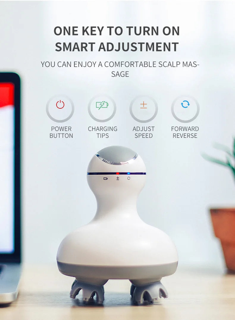Electric Cordless Scalp Massager for Stress Relief and Hair Growth
