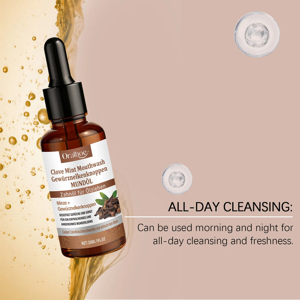 Clove Mint Mouthwash for Bad Breath and Oral Hygiene