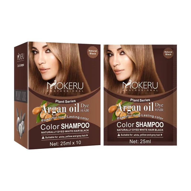 Argan Oil Hair Color Shampoo 4 in 1 Plant Extract Unisex Coloring