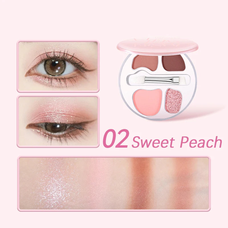 4 Color Eyeshadow Palette Waterproof Matte and Shimmer Makeup Kit