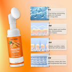 Turmeric Foaming Facial Cleanser with Brush Brightening Face Wash